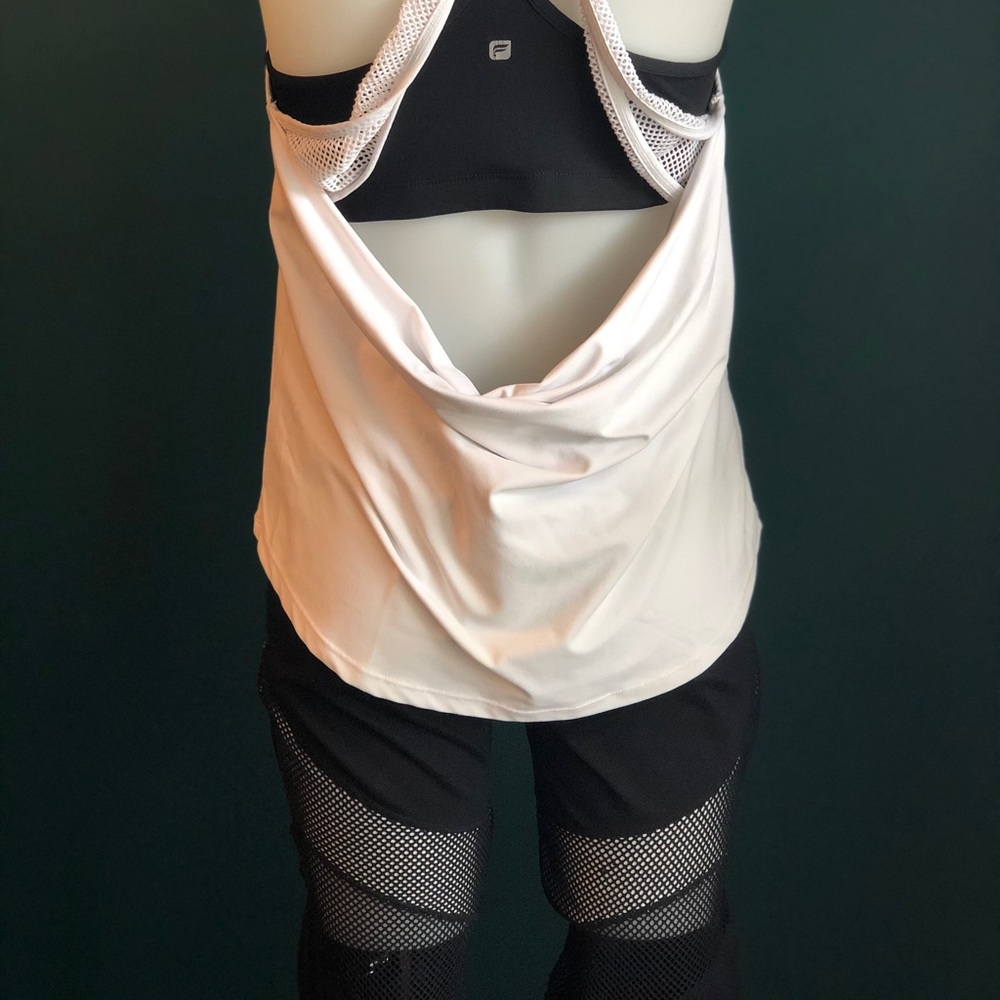 Fabletics Netted Top, Capri Legging, Sports Bra